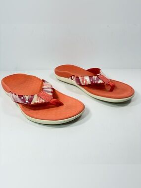 Vionic Tide II Thong Sandals Womens Size 8 Casual Summer Orange Sequins